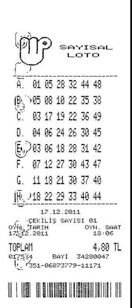 Турецкая лотерея Lotto 6/49