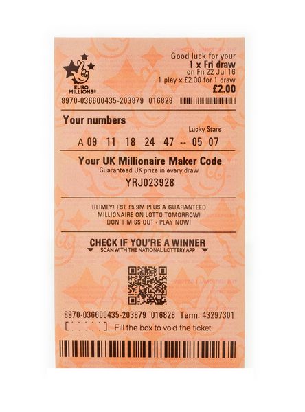 Билет лотереи Euro Millions Билет лотереи Euro Millions